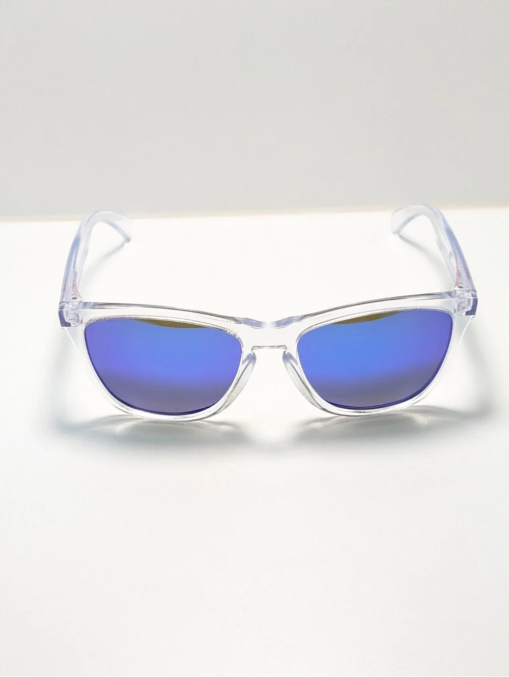 Oakley Frogskins OO9013-A5 Blue Mirrored Clear Square Men’s Sunglasses 55-17-133